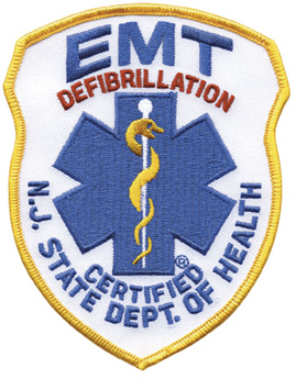 New Jersey EMT -Defibrillator Patch Royal on White-HP-5339