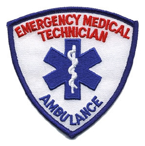 EMT Shield Patch Blue/Red on White #HP-5291