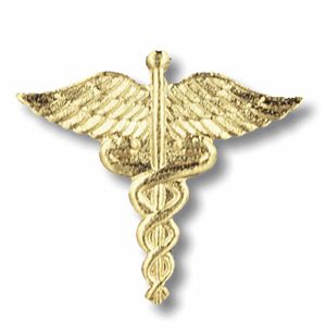 Medical Caduceus - Gold Plate Pin