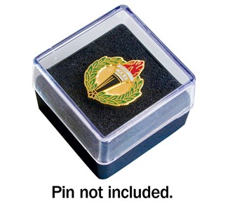 Clear Top Pin Presentation Boxes - 1" x 1" size. 